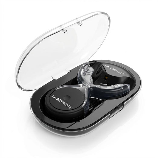 LaserWhite device in its wireless charging case