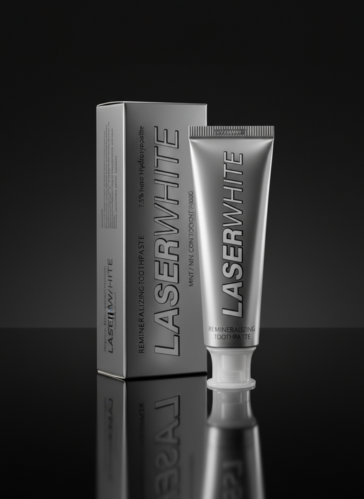 LaserWhite nHA toothpaste with its box