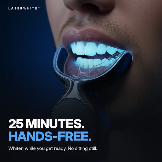 25 minutes, hands-free LED whitening