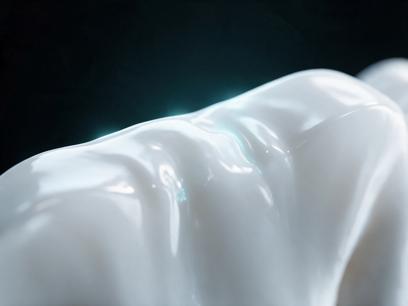 Macro render of smooth, white, sealed tooth enamel