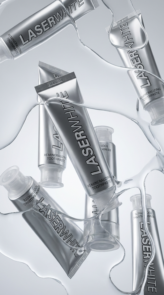 LaserWhite nHA toothpaste tubes
